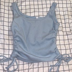 small light blue crop top